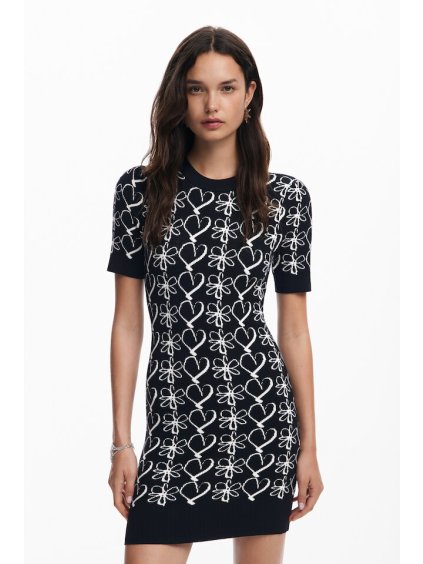 Dámské letní šaty DESIGUAL 24WWVF10 2000 VEST COEURS LACROIX