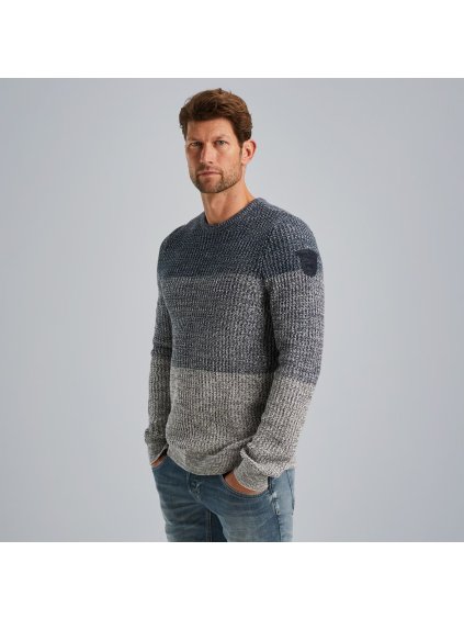 Pánský svetr PME LEGEND PKW2411340 5281 R-neck gradient indigo