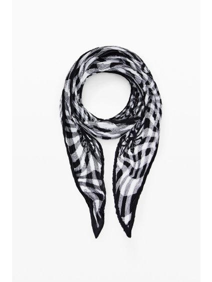 Dámský šátek DESIGUAL 25SAWA48 1000 FOU MESSENGER DIAMOND