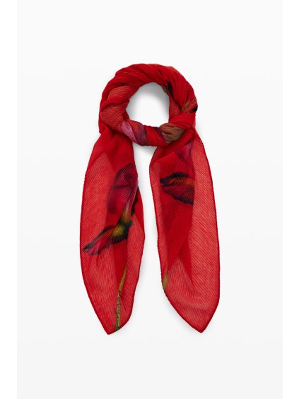 Dámský šátek DESIGUAL 25SAWA59 7002 FOU  BIG FIORE RECTANGLE (velikost U)