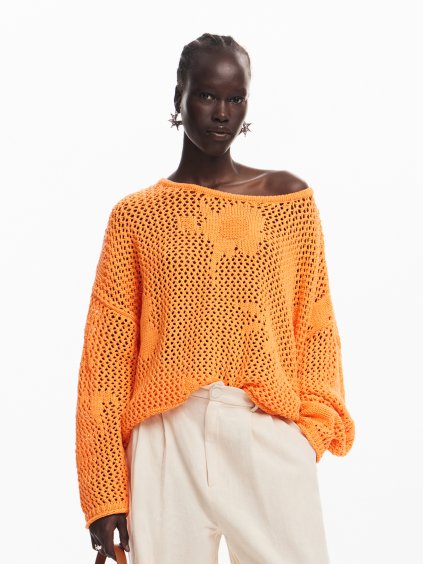 Dámský svetr DESIGUAL 25SWJF26 7009 JERS BRUMA (velikost S)