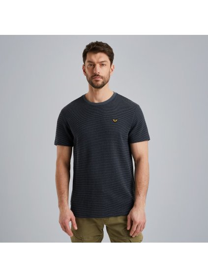 Pánské triko PME LEGEND PTSS2503566 5281 Short sleeve r-neck textured stripe