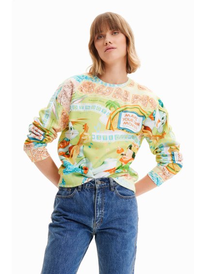 Dámská mikina DESIGUAL 23SWSK60 4012 SWEAT BUGS UKELELE