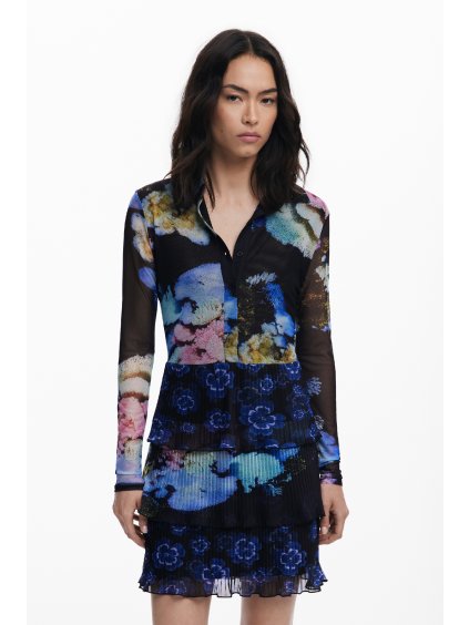 Dámské zimní šaty DESIGUAL 25WWVK10 2000 VEST CORAL LACROIX (velikost M)