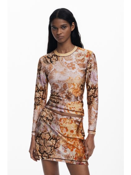 Dámské triko DESIGUAL 25WWTK58 7008 TS ROMANTICA (velikost S)