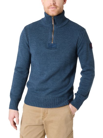 Pánský svetr TIMEZONE 28-10233-01-9020 30088 Heavy Knit Seamans Troyer (velikost L)
