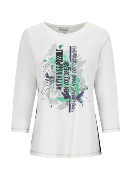 Dámské triko HAJO 10614 278 D Shirt platzierter Druck 3/4 (velikost 36)