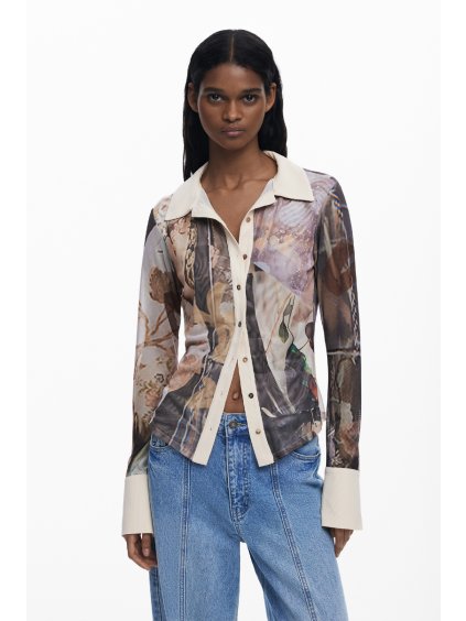 Dámská košile DESIGUAL 25WWTK26 6110 TS EYRE (velikost L)