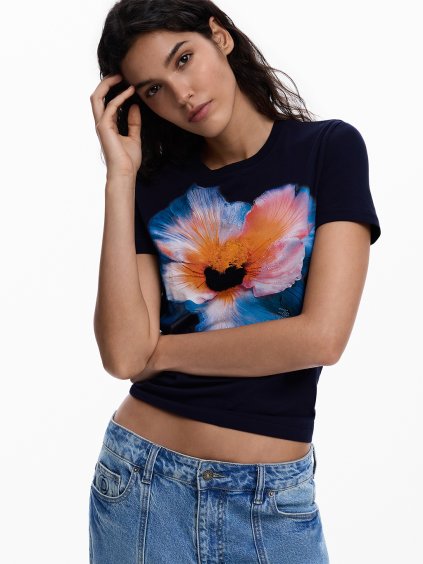 Dámské triko DESIGUAL 26SWTK03 5000 TS ESTOCOLMO (velikost L)