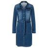 Dámské zimní šaty TIMEZONE 11-10111-00-3337 3838 Denim Shirt Dress (velikost L)