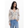 Dámský propínací svetr DESIGUAL 25WWJF14 1011 JERS ESTOCOLMO (velikost XS)