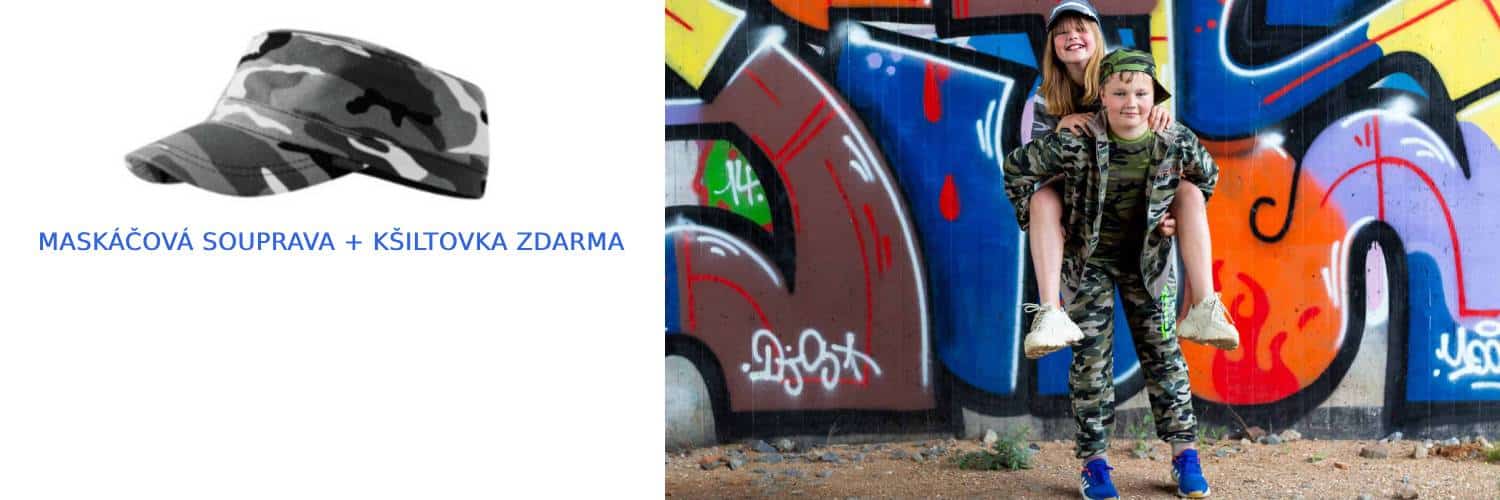 Dětská maskáčová souprava + kšiltovka zdarma