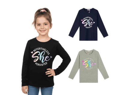 DÍVČÍ TRIKO S DLOUHÝM RUKÁVEM SHE, velikost 134 - 164