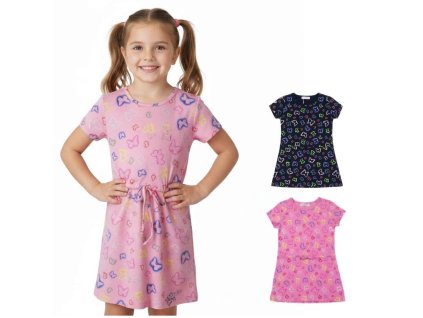 DÍVČÍ ŠATY S MOTÝLKY LS1068, velikost 116 - 146
