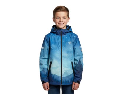 CHLAPECKÁ ŠUSŤÁKOVÁ BUNDA S FLÍSEM NOČNÍ OBLOHA