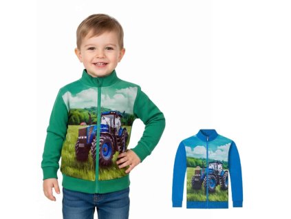 ZATEPLENÁ DĚTSKÁ MIKINA S TRAKTOREM