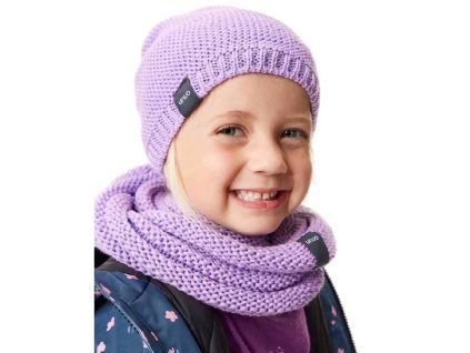 DÍVČÍ PLETENÁ ČEPICE WARM LILA