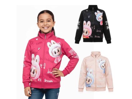 ZATEPLENÁ DÍVČÍ MIKINA S PŘÍŠERKAMI