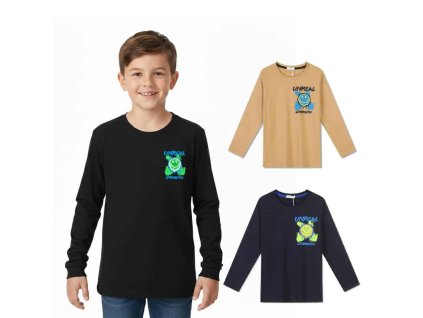 CHLAPECKÉ TRIČKO S DLOUHÝM RUKÁVEM SMAJLÍK