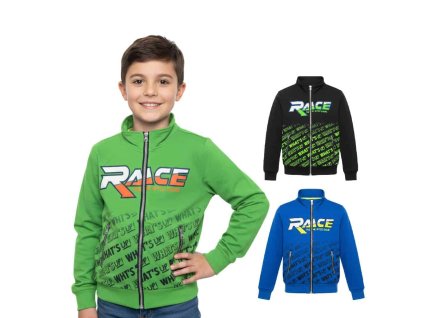 CHLAPECKÁ MIKINA NA ZIP BAVLNĚNÁ RACE