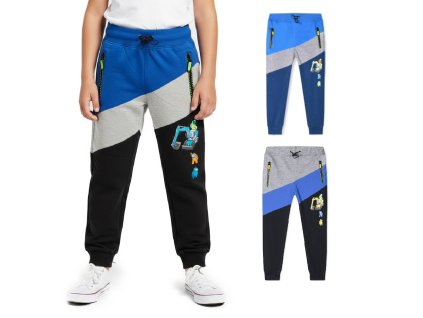 DĚTSKÉ TEPLÁKY S BAGREM TŘÍBAREVNÉ BAVLNĚNÉ