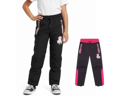 DÍVČÍ SOFTSHELLOVÉ KALHOTY JEDNOROŽEC NEZATEPLENÉ