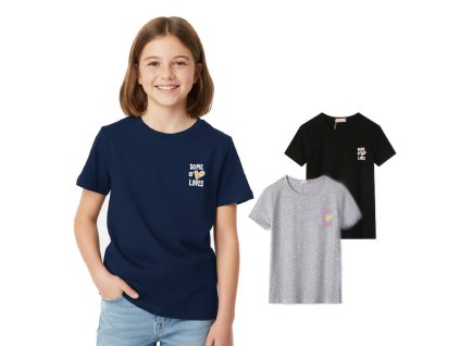 DÍVČÍ TRIČKO S KRÁTKÝM RUKÁVEM SRDÍČKA