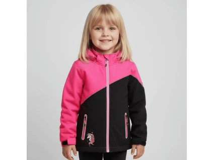 DÍVČÍ SOFTSHELL BUNDA NEZATEPLENÁ JEDNOROŽEC