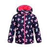 DÍVČÍ ZIMNÍ BUNDA S MOTÝLKY A CHLOUPKEM VELIKOST 92/98 - 122/128