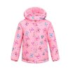 DÍVČÍ ZIMNÍ BUNDA S MOTÝLKY A CHLOUPKEM