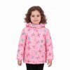 DÍVČÍ ZIMNÍ BUNDA S MOTÝLKY A CHLOUPKEM