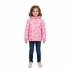 DÍVČÍ ZIMNÍ BUNDA S MOTÝLKY A CHLOUPKEM