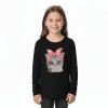 DÍVČÍ TRIČKO S KOČKOU A DLOUHÝM RUKÁVEM