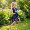 DÍVČÍ LETNÍ ŠATY S MOTÝLEM BAVLNÉNÉ
