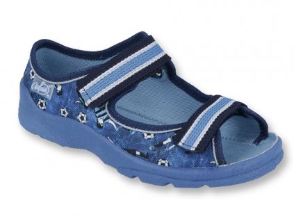 969X141 25 - chl.sandálek s patou, modrá, fotbal