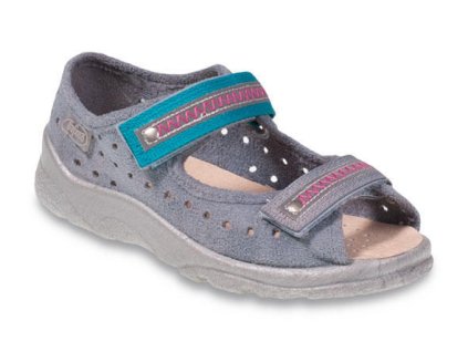 969Y096 31 - dív.sandálek s patou,kož.stélka, šedá