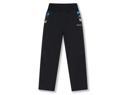 Chlapecké softshellové kalhoty černé - vesmír WOLF B2582