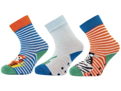 Dětské ponožky s ABS TYGR, ZEBRA NOVIA 1517 | balení 3 párů (Velikost 12-13 (18-20))