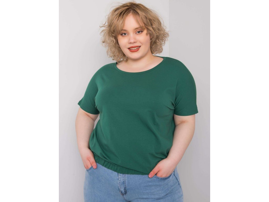 pol pl Ciemnozielona bluzka plus size ze sciagaczem Addyson 364845 1