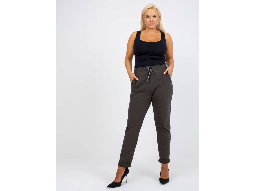 pol pl Hurt Khaki dresowe spodnie plus size z kieszeniami Savage 358488 5