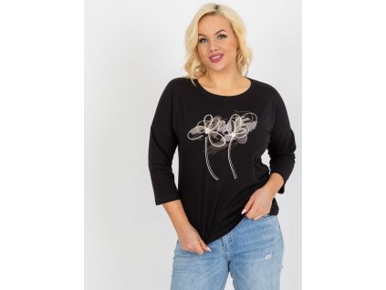 pol pl Hurt Czarna bluzka plus size z aplikacja i nadrukiem 395269 4