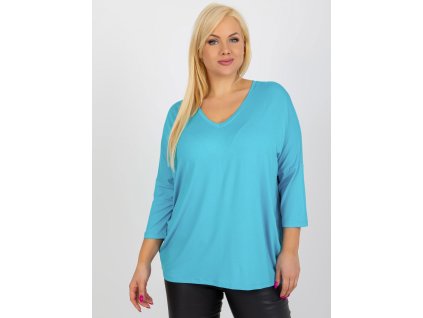 pol pl Hurt Niebieska bluzka plus size basic z dekoltem V 398117 3