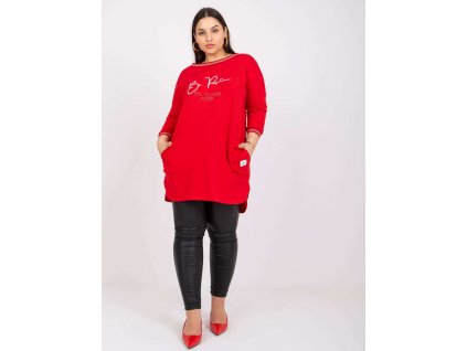 pol pl Czerwona dresowa tunika plus size z napisami Blanche 384054 3