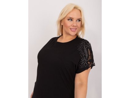 pol pm Hurtownia Czarna bluzka plus size z aplikacja na co dzien 405775 6