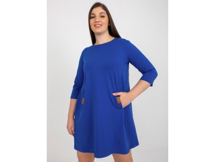 pol pm Hurt Kobaltowa mini sukienka plus size z kieszeniami Dalenne 397223 1 (1)