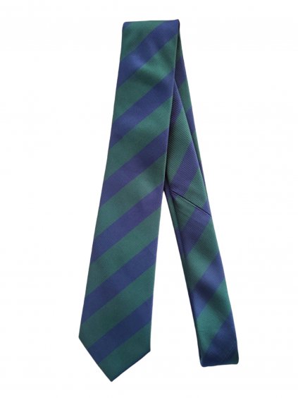 Pánská kravata s modro zelenými proužky