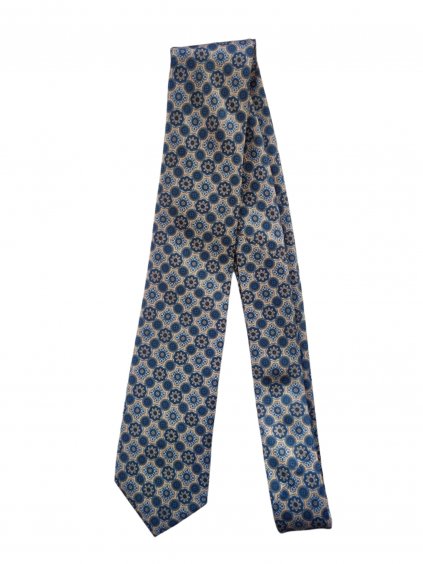 Pánská kravata s modro šedým vzorem