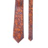 Tmavě oranžová pánská kravata s paisley vzorem