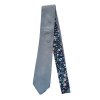 Šedá pánská kravata s květinovým vzorem