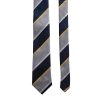 Šedo modrá pánská kravata s proužky
